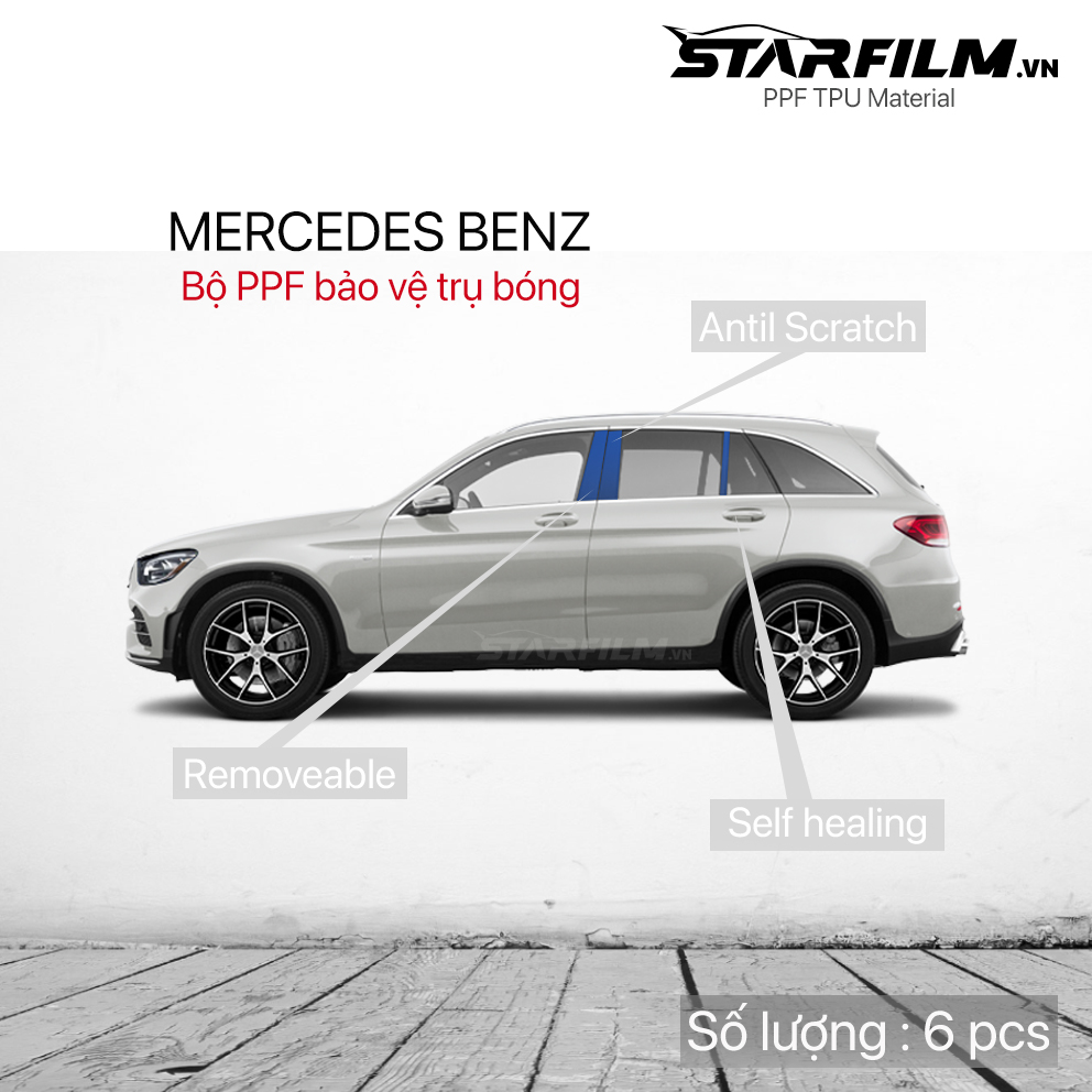 Mercedes Benz GLC 200/300  PPF TPU bảo vệ trụ bóng STARFILM