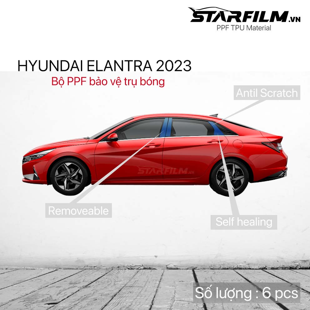 Hyundai Elantra 2023 PPF TPU bảo vệ chống xước trụ bóng STARFILM
