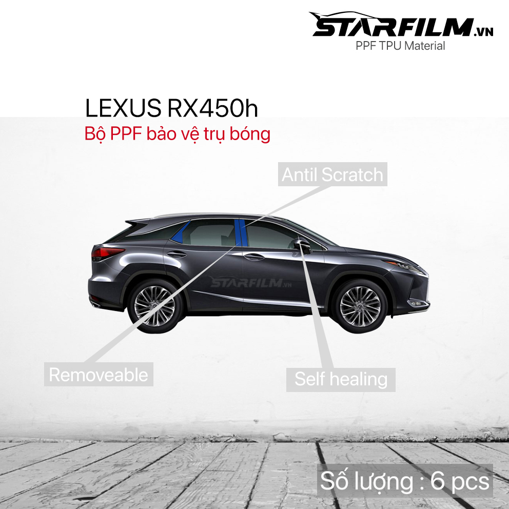 Lexus RX450h 2023 PPF TPU bảo vệ chống xước trụ bóng STARFILM