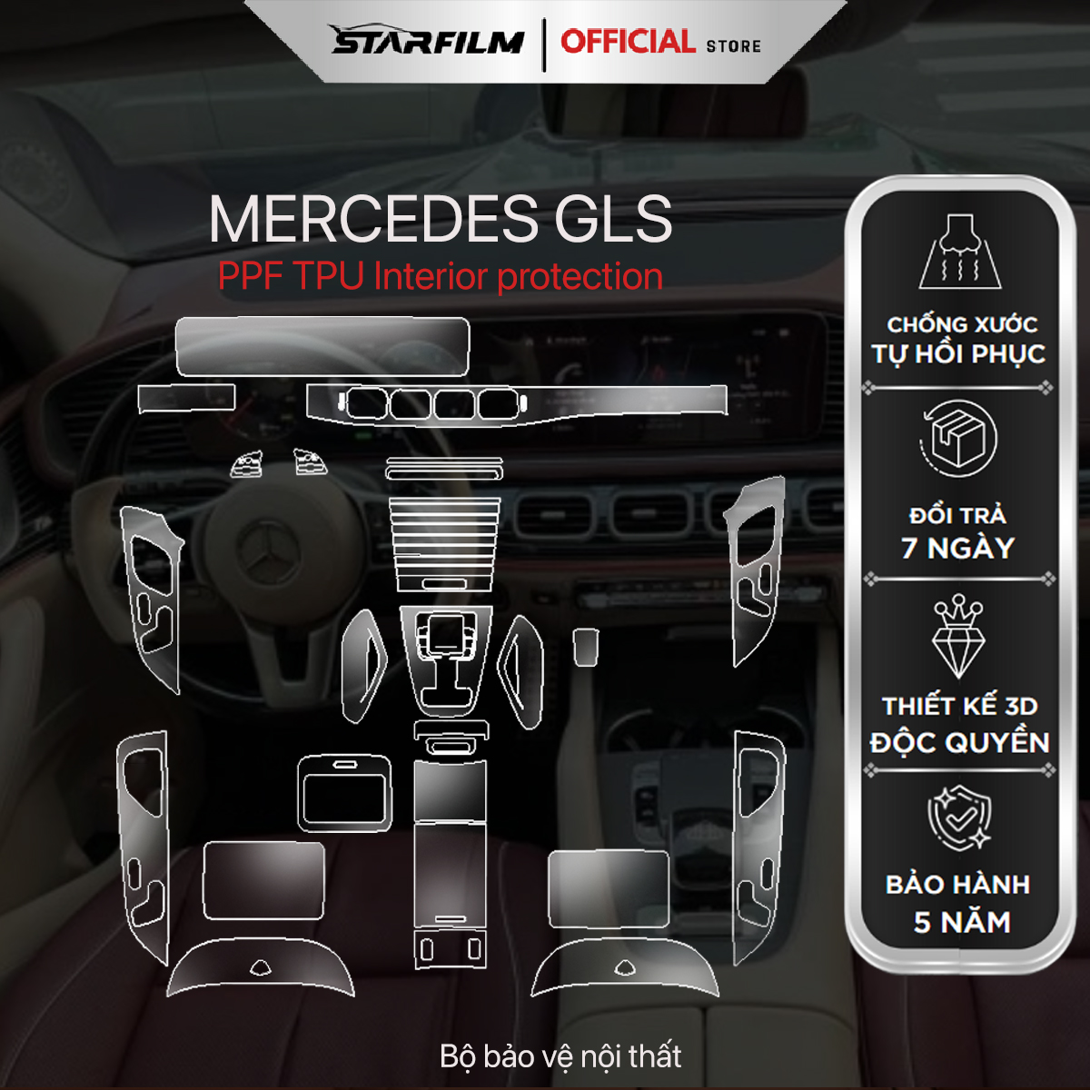 Mercedes Benz GLS PPF TPU chống xước tự hồi phục STARFILM
