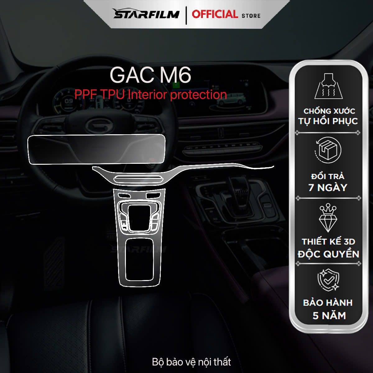 GAC M6 PPF TPU chống xước tự hồi phục STARFILM